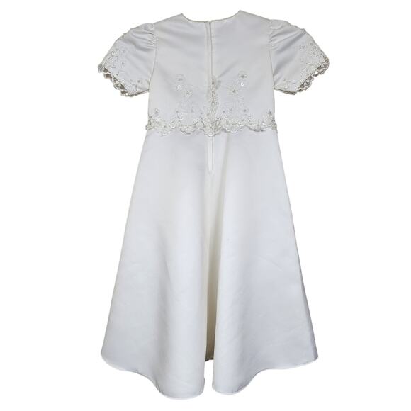 Girls White Flower Girl Wedding Dress - Picture 3 of 4